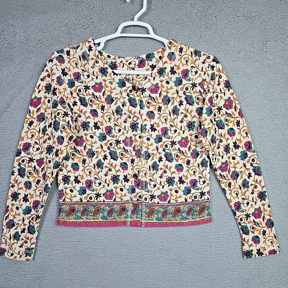 Sostanza Tops - Vintage SOSTANZA Floral Print Button Front Cropped Shirt Boho Top Size M